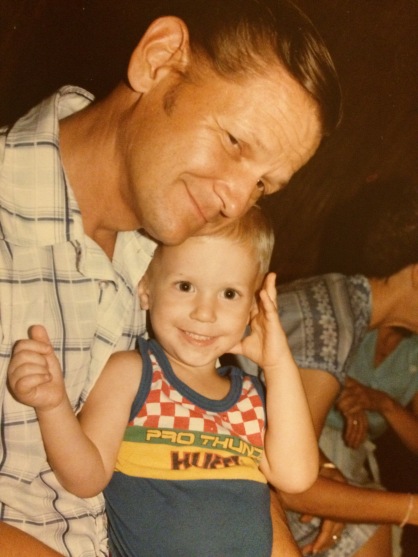 Here's me wearing a totally rad Huffy tank top when I was about one. 